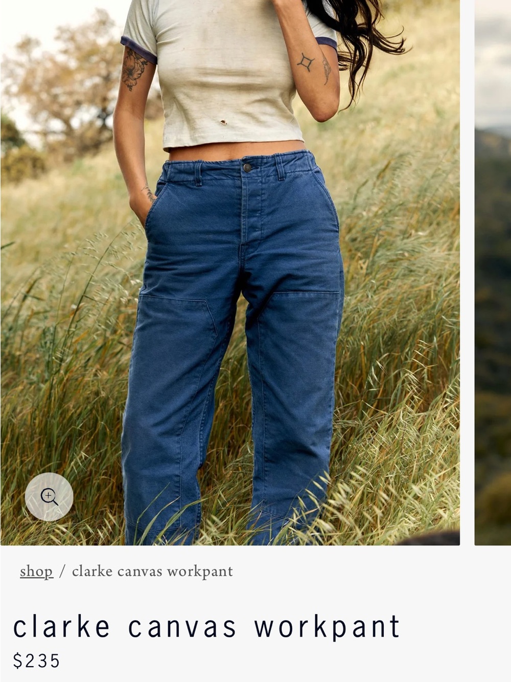 imogene + willie Clarke Canvas Workpant in Blue